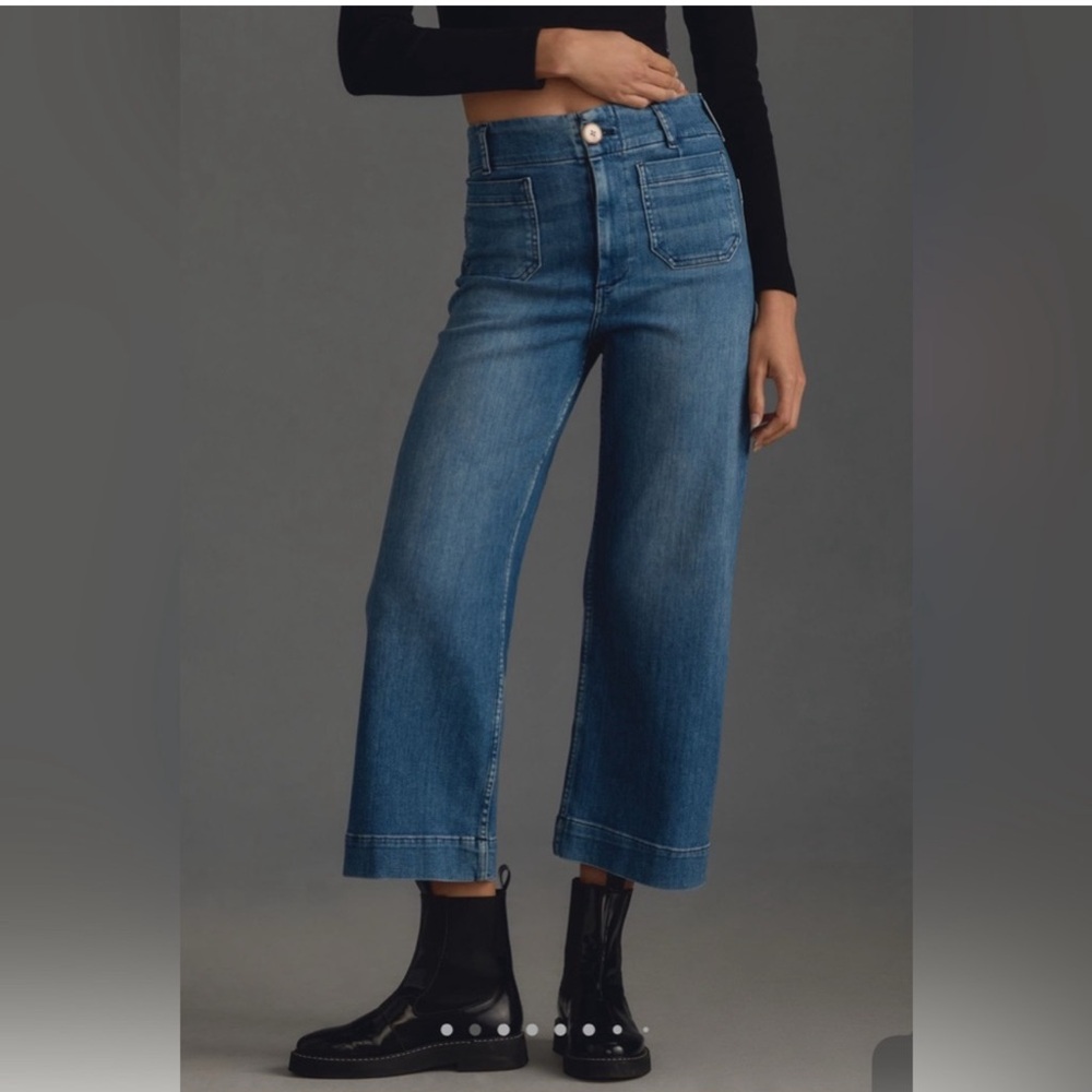 Maeve by Anthropologie The Colette High-Rise Wide-Leg Jean Size 30 Jeans Denim